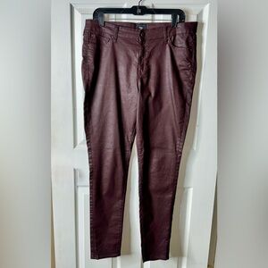 *Worn Once* GAP Burgundy Faux Leather Skinny Pants